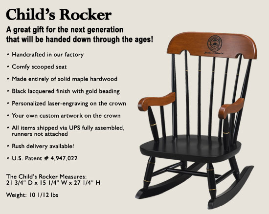 Child's Rocker with Black Lacquered Finish